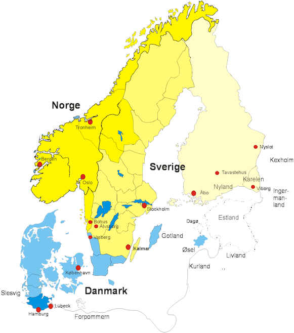 Kort Over Danmark Norge Og Sverige